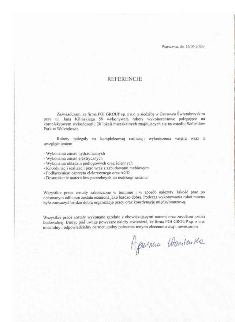 Walendów Park - Inwestor prywatny